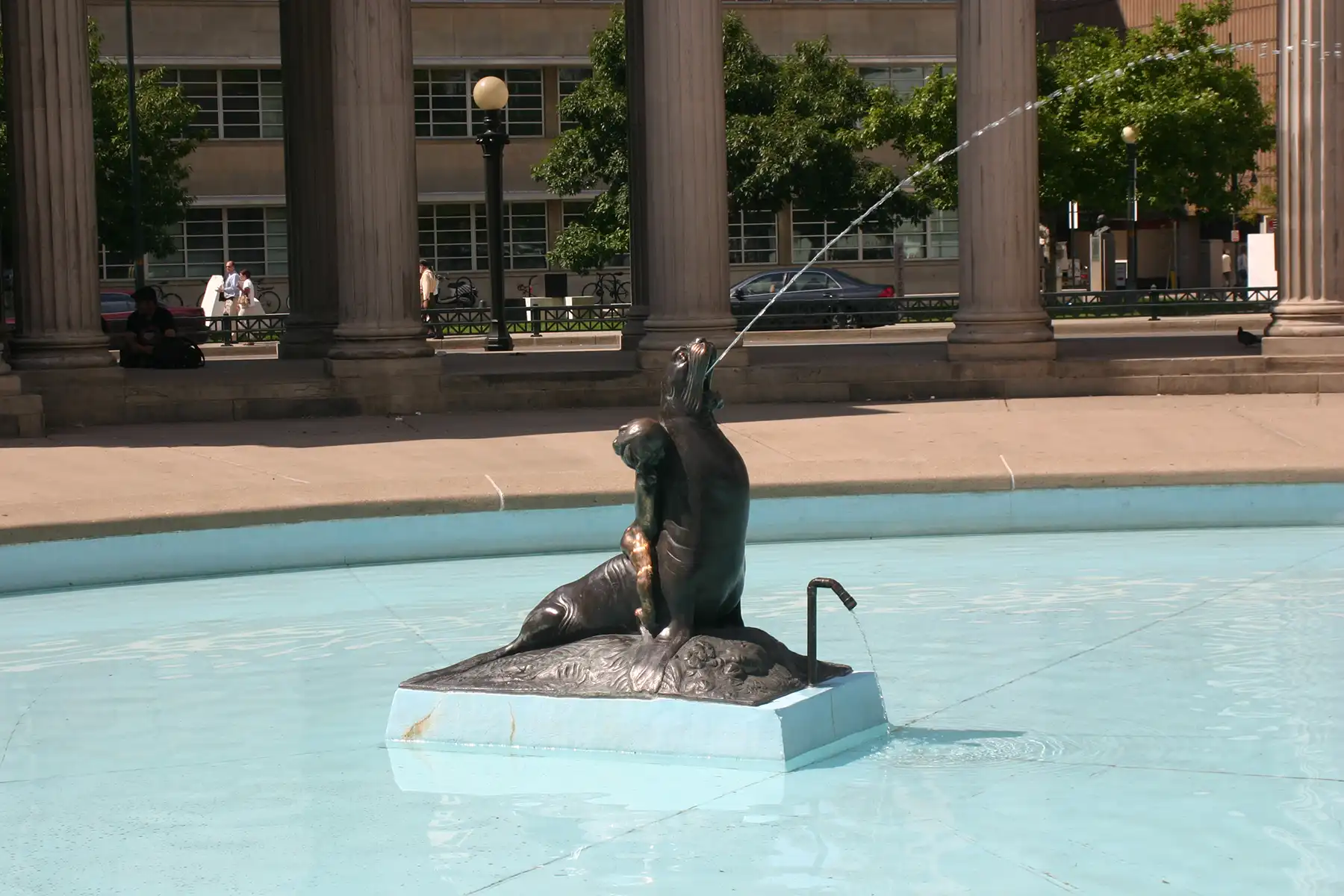 Seal Pond sculpture at Civic Center Park