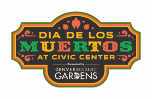 Dia de los muertos at civic center logo